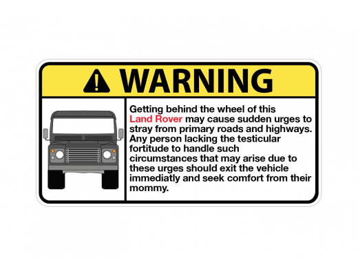 Land Rover WARNING vinyl stickers set